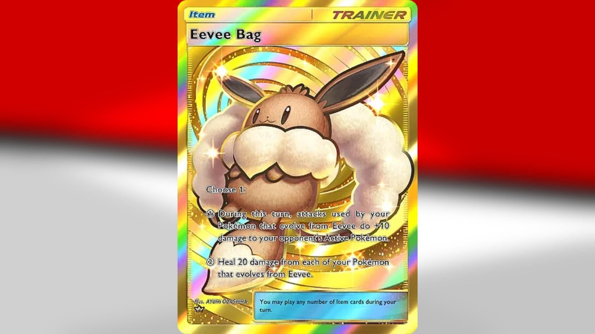 Gold Crown Rare Eevee Bag in Eevee Grove (Image via TPC)
